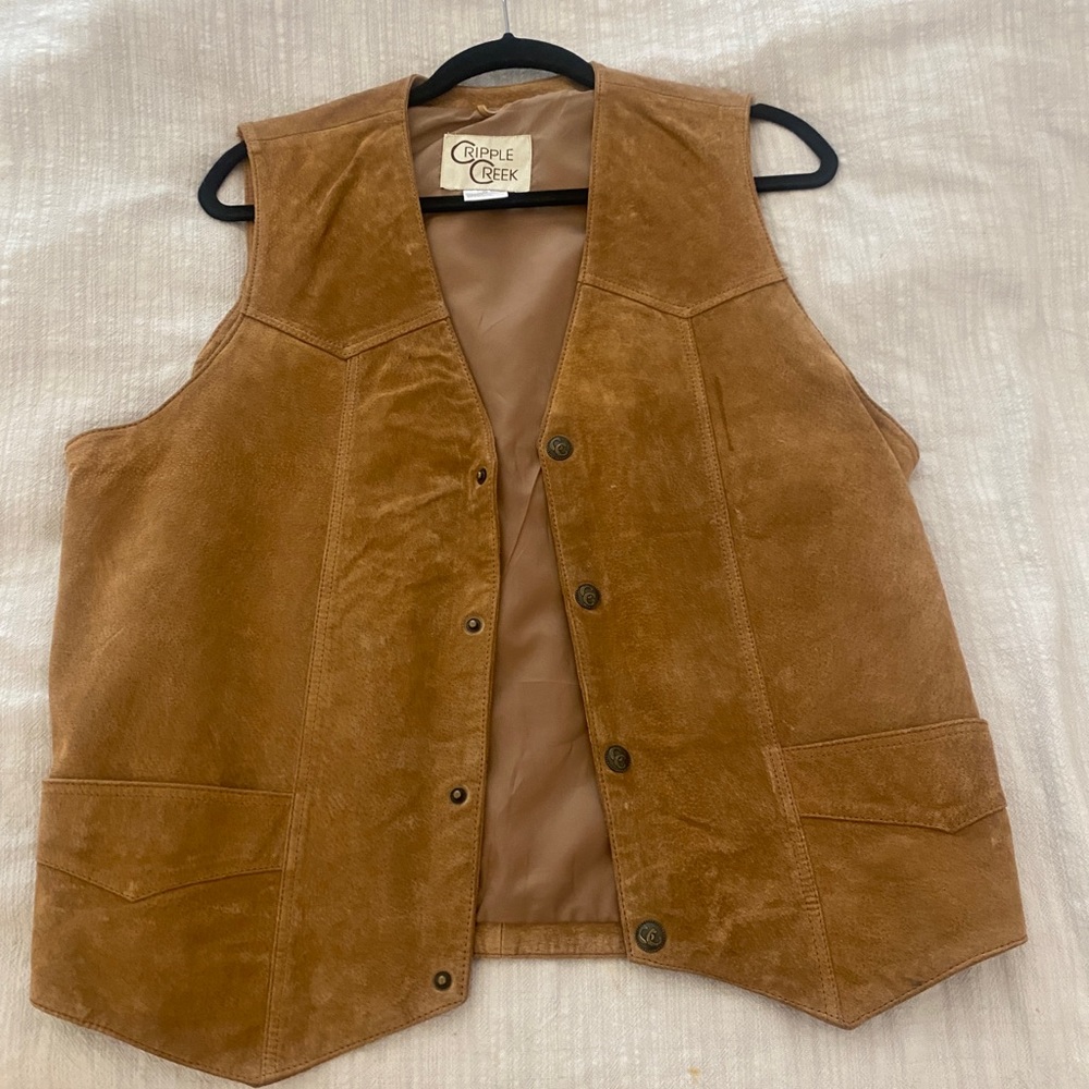 Cripple Creek Men's Suede Vest in Brown